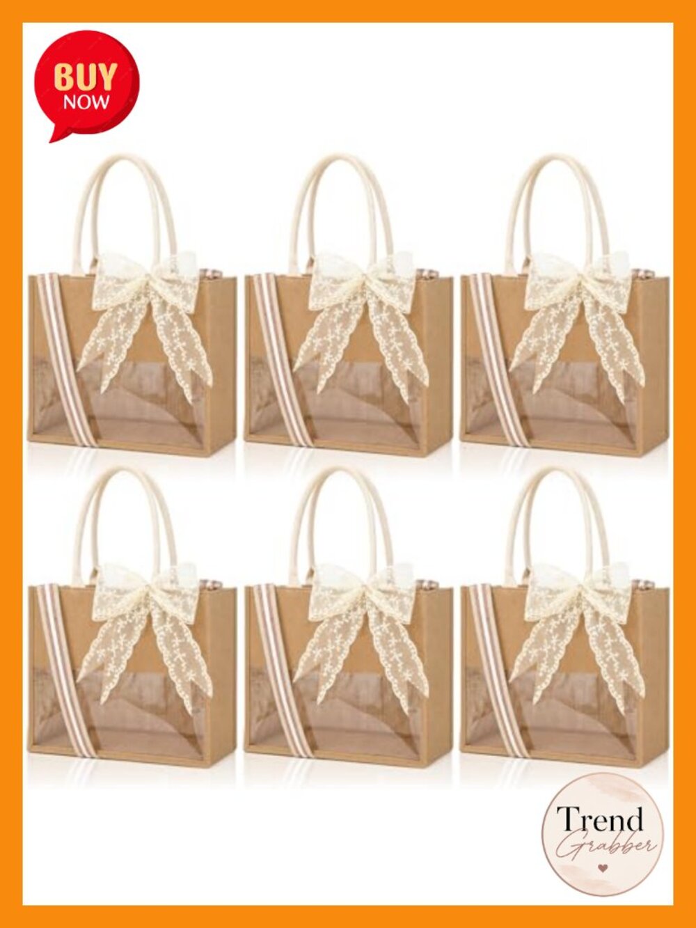 6 Pack Burlap Tote Bags Jute Bridesmaid Bags Crossbody Wedding